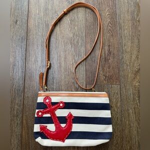 Brighton Striped Anchor Crossbody Bag
